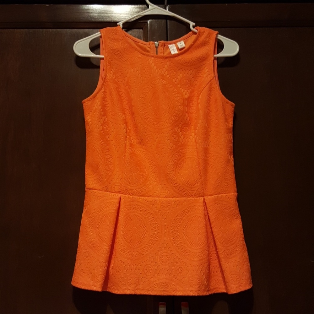 Orange Peplum Blouse